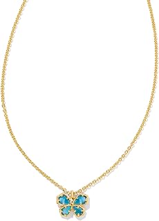 Kendra Scott Mae Butterfly Short Pendant Necklace with Box Chain and Lobster Clasp, Fashionable Brass Jewelry for Women