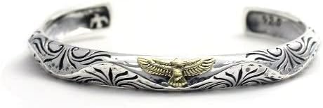 COSUMOSU Sterling Silver Southwest Native American Eagle Hawk Cuff Bangle Bracelet Adjustable