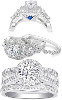 Premium Silver Civil War Wedding Ring with AAAAA Cz Gems for Her, Innovative Solitaire Bridal Engagement Design by Newshe Jewellery