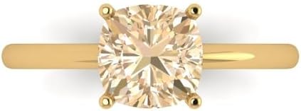 Clara Pucci 2.0 ct Cushion Cut Genuine Natural Morganite Engagement Ring in 14k Yellow Gold