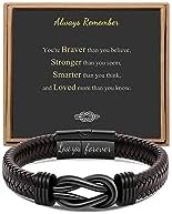 JoycuFF Leather Bracelet for Men Dad Boyfriend Brother Grandson Husband Son Nephew Uncle Braided Cuff Bracelet Valentine's Day Christmas Birthday Father's Day Anniversary Jewelry Gift for Men