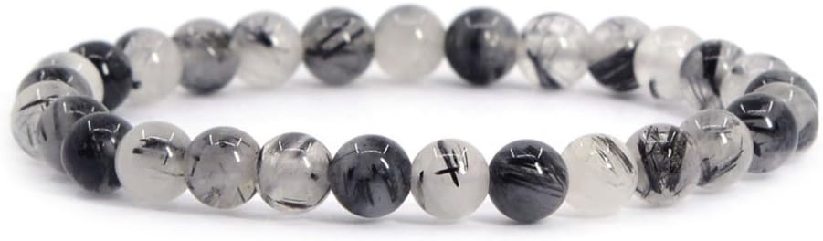 Justinstones Gem Semi Precious Gemstone 6mm Round Beads Stretch Bracelet 6.5 Inch