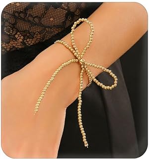 Sweet Cool Bow Earrings Bracelet Necklace Imitation Pearl Seed Beaded Bow Knot Collar Tie Necklace Simple Gothic Jewelry Set for Women and Girls