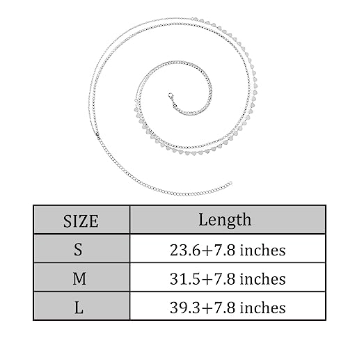 ELABEST Layered Rhinestone Belly Chain Crystal Waist Chain Shiny Star Sequin Body Chain Waist Jewelry for Women Girls