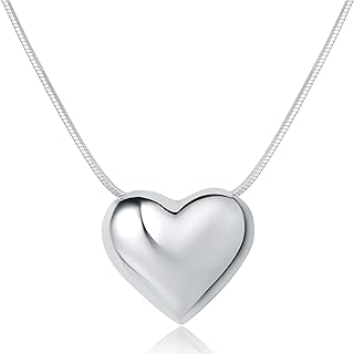 925 Sterling Silver Heart Pendant Necklace for Women Girls