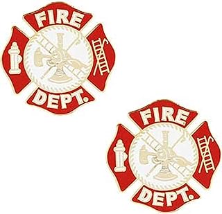 Fire Dept Maltese Cross Firefighter Collar Lapel Scramble Lapel Pin
