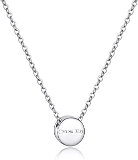 PROSILVER Custom Heart/Cross/Round/Star/Moon/Triangle/Vertical Pendant Necklace, Dainty 925 Sterling Silver Necklace For Women Teens, Come with Box