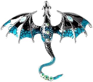 Dragon Brooch Pin Vintage Punk Zirconia Dragon Animal Lapel Pin Enamel Domineering Wyvern Brooches for Women Men Christmas Gift Jacket Hat Decoration