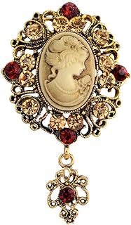 Gzrlyf Victorian Cameo Pin Vintage Rhinestone Brooches Jewelry