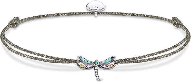 Thomas Sabo Damen Armband aus 925 Sterling Silber, 20 cm Länge, mit verstellbarem Schiebeverschluss und buntem Libellen-Design. Perfekt als einzigartiges Geschenk für besondere Anlässe