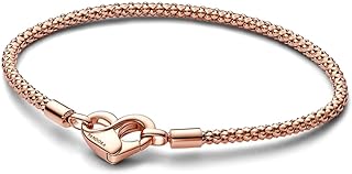 PANDORA Moments Studded Chain Bracelet - Compatible with PANDORA Moments Charms - Charm Bracelet for Women - Mother's Day Gift - With Gift Box