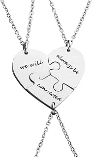 3 Best Friends Heart Puzzle Piece Pendant Necklace Set of 3 Long Distance Friendship Necklace 3 Sisters Gift Necklace