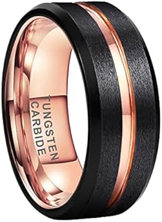 8mm Two Colors Plated Tungsten Rings for Men Women Fashion Engagement Wedding Bands Matte Finish Beveled Edges Comfort Fit