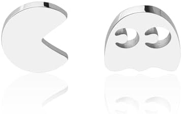 Stylish Stainless Steel Video Game Wedding Rings with Push Back Clasp for Gaming Enthusiasts - Character Design