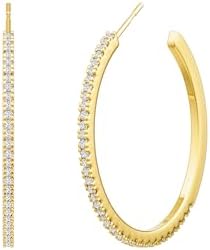 CHESKY Large 15/20/25/40/50mm Hoop Earring - Dainty 14k Gold Plated Thin Cubic Zirconia Hoops Hypoallergenic Earrings for Women Trendy Jewelry Gifts