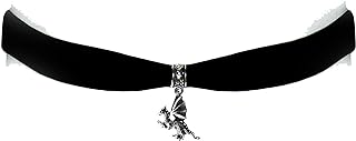 Victorian Vault Black Velvet Choker Jewelry Small Dragon Pendant Necklace