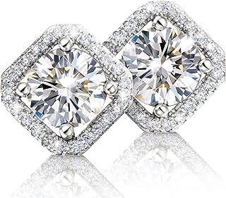 ABSOLUTE Moissanite Stud Earrings for Women 925 Sterling Silver Earrings for Women Men D Color VVS1 Clarity Moissanite Earrings for Women Girls Promise Birthday Christmas With Certificate