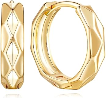 14k Yellow Gold Latch Back Huggie Hoop Earrings for Women, Small and Lightweight Design for Daily Wear