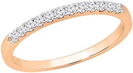 Elegant Pink Lab Diamond Engagement Ring with Created Diamond Gems for Her, Round Design in Rose Gold