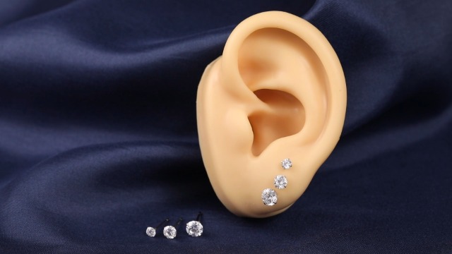 3 Pairs 925 Sterling Silver Cubic Zirconia Stud Earrings Set 3-8mm for Men Women