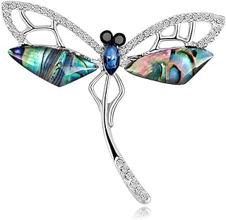 Alloy Steel Crystal Dragonfly Brooch with Butterfly Clasp for Women - Multi-Color Cubic Zirconia Crystal Pin