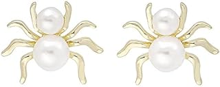 Spider Stud Earrings for Women Halloween Spider Earrings for Girls Spider Pearl Ear Stud Earrings for Birthday Party Thanksgiving Halloween Christmas Jewelry Gifts