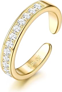 FASACCO 14k Gold Fillled Toe Rings for Women Hug CZ Triple Moonstone Snake Knot Simple Band Toe Rings Adjustable Toe Rings