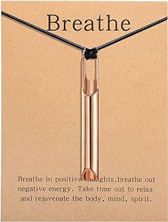 Anxiety Breathe Easy Necklace Mindfulness Breathing Necklace Breathlace Stainless Steel Pendant for Natural Calm & Stress Relief