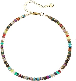 XIJIN Natural Stone Beaded Anklets for Women Handmade Beach Boho Turquoise Beads Ankle Bracelet Jewelry Gift for Her