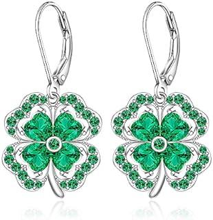 Sterling Silver Flamingo and Christmas Tree Dangle Earrings with Cubic Zirconia & Leverback Clasp - Festive Snowflake Design for Women