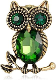 Chic Owl Brooch Pin for Women and Girls with Cubic Zirconia and Zinc Alloy Material