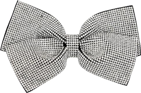 Betsey Johnson Pavé Bow Bangle Bracelet for Women with Hinge Clasp and Snake Chain, No Gemstone, Made in China