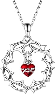 Box Clasp Jesus Pendant Necklace, Cable Chain, Sacred Heart Design in S925 Sterling Silver, Perfect Gift for Women, Teens and Girls