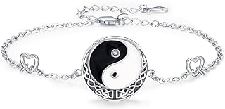 Yin Yang Bracelet 925 Sterling Sliver Celtic Knot Jewelry Yin Yang Gifts for Women Girls