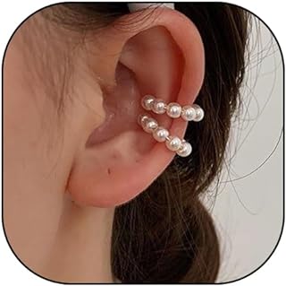Ear Cuff Earrings for Women No Piercing Zircon Star Heart Pearl cuffs Helix Cartilage Clip On Wrap Earring Adjustable Ear Cuffs Prom Jewelry Gifts for Teen Girls