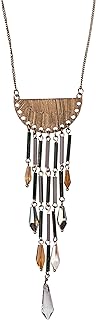 Spring Ring Clasp Beaded Tassel Necklace with Cable Chain - Sparkling Fringe Crystal for Women - Bohemian Chic Style