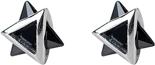 Minimalist Triangle CZ Stud Earrings for Women Girls S925 Sterling Silver Tiny Small Cute Geometrical David Star Sparkling Cubic Zirconia Hypoallergenic Pierced Ear Studs Tragus Post