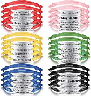 Versatile Pack of 24 Engraved Bangle Bracelets with Alloy and Leather Elements, Encouraging Inspirational Quotes Design, Perfect for Women's Positivity Boost, Adjustable Buckle Clasp for Custom Fit