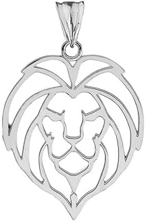Sterling Silver No-Clasp Lion Head Outline Pendant Necklace for Animal Enthusiasts and Leos - Made in USA