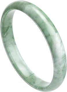 Natural Jade Bangle Bracelet for Women,Retro Chinese Style Natural Green Jade Bangle for Girls with Gift Box(Check the size)