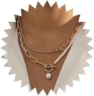 Vintage Gold Rope Chain Necklace with Ball Clasp, Featuring Dainty Faux Pearl Pendant for Women and Teen Girls - Timeless Baroque Design Piece