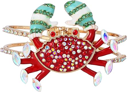 Hinge Clasp Betsey Johnson Crabby Bangle Bracelet for Fun-Loving Fashionistas - Unique Red Crab Design