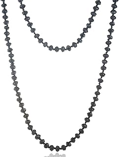 Dcfywl731 Long Beaded Necklace Red Black Gemstone Necklace Glass Beaded Pendant Necklace Simple Jewelry Necklace