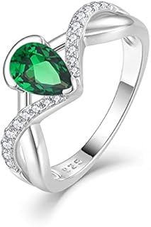 Infinity Ring 925 Sterling Silver Promise Rings Drop Birthstone Ring for Women Engagement Wedding Jewelry Size 5-10