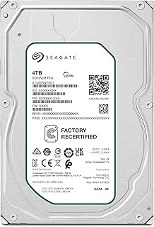 Seagate IronWolf Pro 4TB, Disco Duro Interno para NAS, 3.5, SATA de 6 GB/s y Caché de 256 MB. Compacto y Ideal para Almacenamiento RAID en Portátiles
