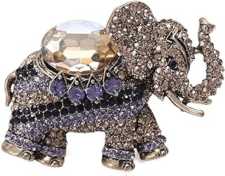 Fashion Elephant Lapel Pin Brooch for Women Girls Full Cubic Zirconia Rhinestone Animal Dress Accessories Boutonniere Corsage for Hat Bag Suit Pins Collar Scarves Jackets Backpacks Clothes Brooches Pins Dianty Jewelry Gifts Birthday
