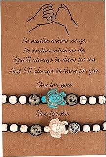 Charming Stone Turtle Bead Bracelet with Unique Other-Clasp, Rope & Bead Chain for Women & Men, Resilient Ocean Design