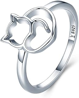 Sterling Silver Catbird Wedding Ring, Classic No-Back Finding Design, Ideal for Women, Trendy Kitty Cat Shaped Statement Ring