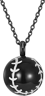 Baseball Memorial Urn Jewelry Pendant Holder Ashes for Pet/Human Stainless Steel Keepsake Cremation Urn Necklace for Men Women