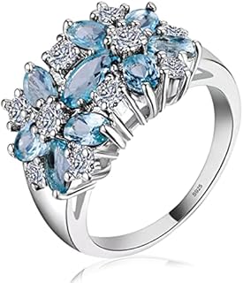 Flower-Shaped Sterling Silver Cat Engagement Ring with Cubic Zirconia for Women and Girls